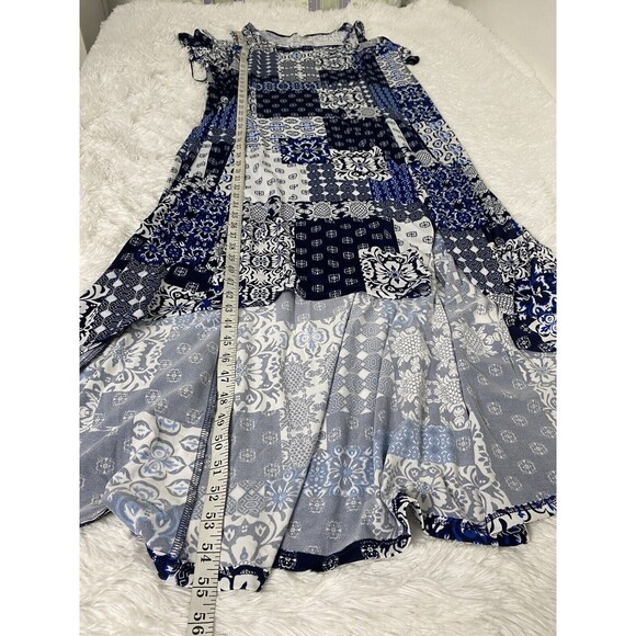 NY Collection Maxi Dress High Low Printed  Plus Size 2XP Cold Shoulder Slit - Picture 13 of 13